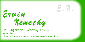 ervin nemethy business card