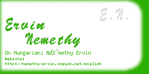 ervin nemethy business card